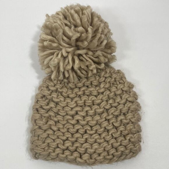 BCBGeneration Tan Chunky Pom Pom Knit Beanie - Picture 2 of 12